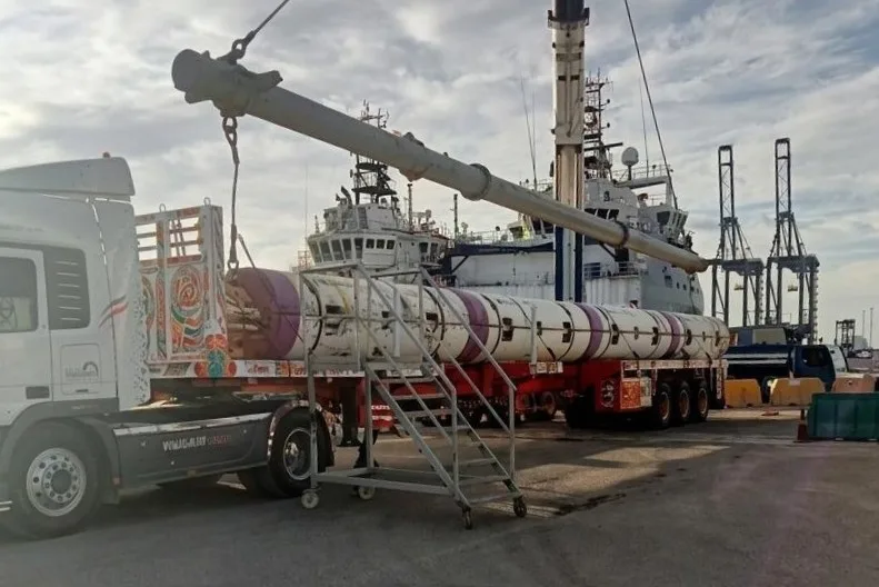 Offshore jack-up drilling unit with support vessels in Egyptian waters